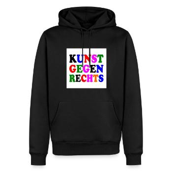 Kunst gegen rechts - Männer Premium Bio Hoodie - Schwarz - Vorne - Nico (187cm)