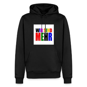Wir sind mehr - Männer Premium Bio Hoodie - Schwarz - Vorne - Nico (187cm)
