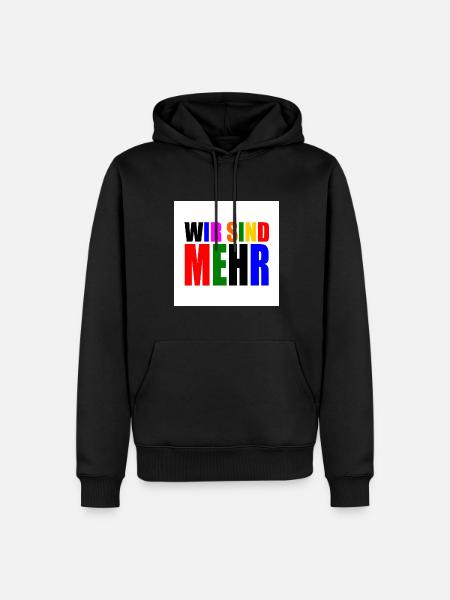 Wir sind mehr - Männer Premium Bio Hoodie - Schwarz