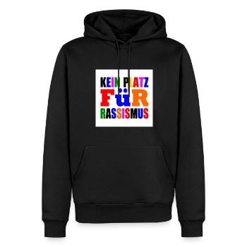 kein platz für rassismus - Männer Premium Bio Hoodie - Schwarz - Vorne - Nico (187cm)