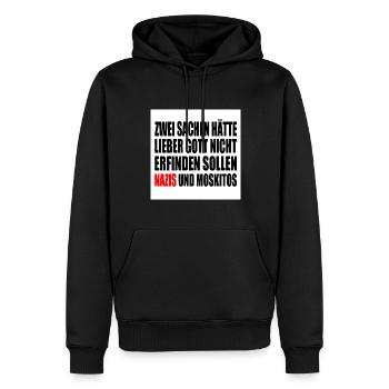 Fch nzs - nazis und moskitos - Männer Premium Bio Hoodie - Schwarz - Vorne - Nico (187cm)