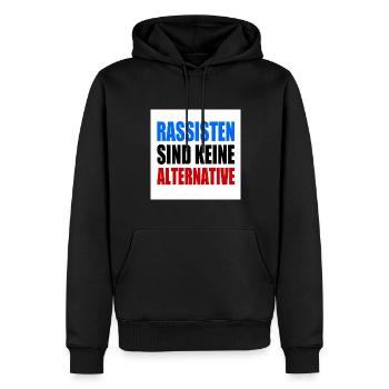 rassisten sind keine alternative - Männer Premium Bio Hoodie - Schwarz - Vorne - Nico (187cm)