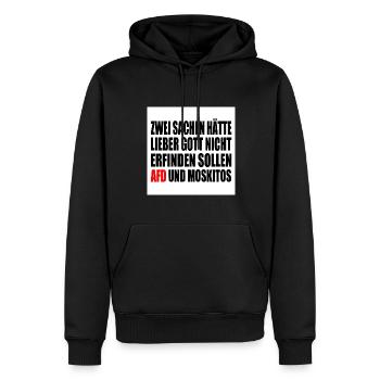 Fck afd - Männer Premium Bio Hoodie - Schwarz - Vorne - Nico (187cm)
