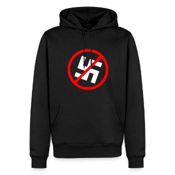 Gegen nazis hakenkreuz symbol - Männer Premium Bio Hoodie - Schwarz - Vorne - Nico (187cm)