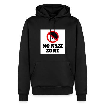 Contre la droite - pas de zone nazie - Sweat à capuche Premium bio Homme - noir - Devant - Nico (187cm)