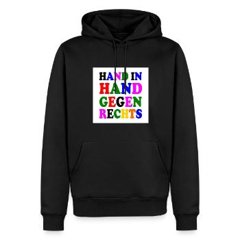 Gegen rechts - Männer Premium Bio Hoodie - Schwarz - Vorne - Nico (187cm)