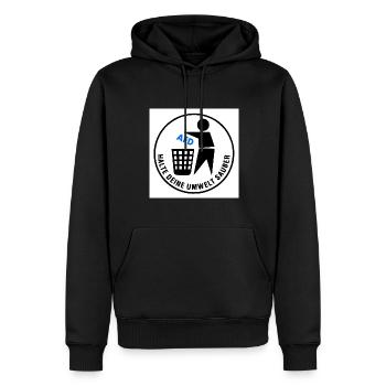 halte deine umwelt sauber - Männer Premium Bio Hoodie - Schwarz - Vorne - Nico (187cm)