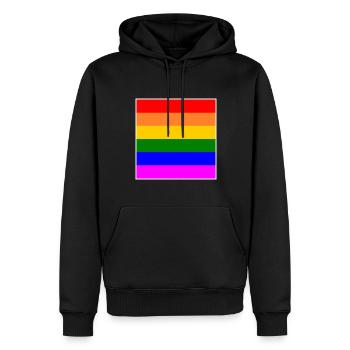 LGBT Regenbogen flagge - Männer Premium Bio Hoodie - Schwarz - Vorne - Nico (187cm)