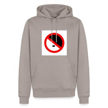 Vers la droite - Sweat à capuche Premium bio Homme - taupe - Devant - Nico (187cm)
