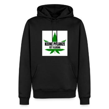 keine pflanze ist illegal - Männer Premium Bio Hoodie - Schwarz - Vorne - Nico (187cm)