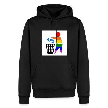 halte deine umwelt sauber - fck afd - Männer Premium Bio Hoodie - Schwarz - Vorne - Nico (187cm)
