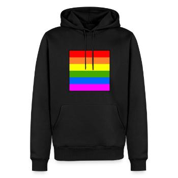 Regenbogenfahne regenbogen lgbt flagge - Männer Premium Bio Hoodie - Schwarz - Vorne - Nico (187cm)