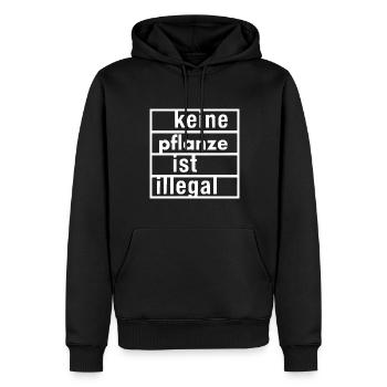 keine pflanze ist illegal - Männer Premium Bio Hoodie - Schwarz - Vorne - Nico (187cm)