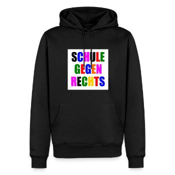 Schule gegen rechts - Männer Premium Bio Hoodie - Schwarz - Vorne - Nico (187cm)