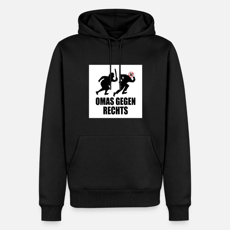 Omas gegen rechts - Männer Premium Bio Hoodie - Schwarz