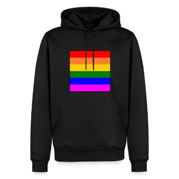 Regenbogenfahne regenbogen lgbt flagge - Männer Premium Bio Hoodie - Schwarz - Vorne - Nico (187cm)