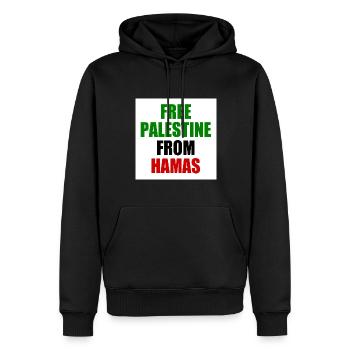 Free palestine - Sweat à capuche Premium bio Homme - noir - Devant - Nico (187cm)