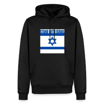 Stand with israel - Sweat à capuche Premium bio Homme - noir - Devant - Nico (187cm)