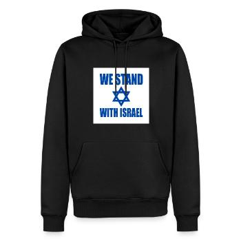 We stand with israel - Sweat à capuche Premium bio Homme - noir - Devant - Nico (187cm)