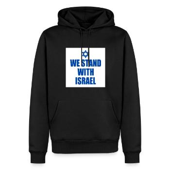 We stand with israel - Sweat à capuche Premium bio Homme - noir - Devant - Nico (187cm)