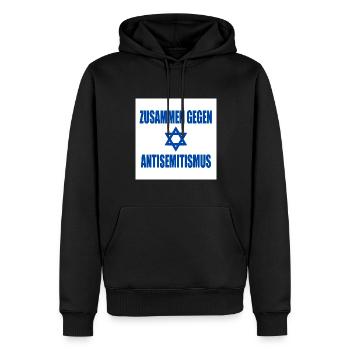 zusammen gegen antisemitismus - Männer Premium Bio Hoodie - Schwarz - Vorne - Nico (187cm)