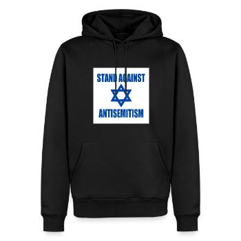 stand against antisemitism - Männer Premium Bio Hoodie - Schwarz - Vorne - Nico (187cm)
