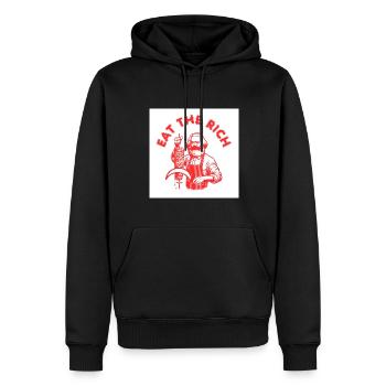 Eat the rich - Karl Marx Eat Döner Kebab Rich - Männer Premium Bio Hoodie - Schwarz - Vorne - Nico (187cm)