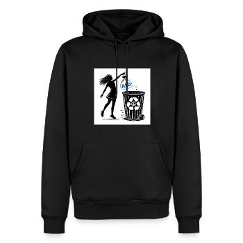 FCK AFD - Gegen Rechts - halte deine umwelt sauber - Männer Premium Bio Hoodie - Schwarz - Vorne - Nico (187cm)