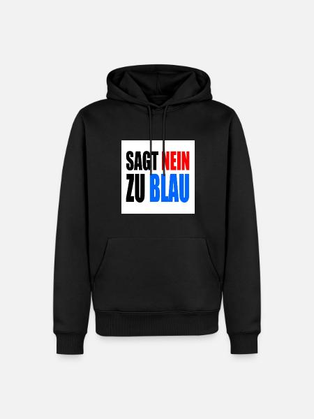 dit non au bleu - Sweat à capuche Premium bio Homme - noir
