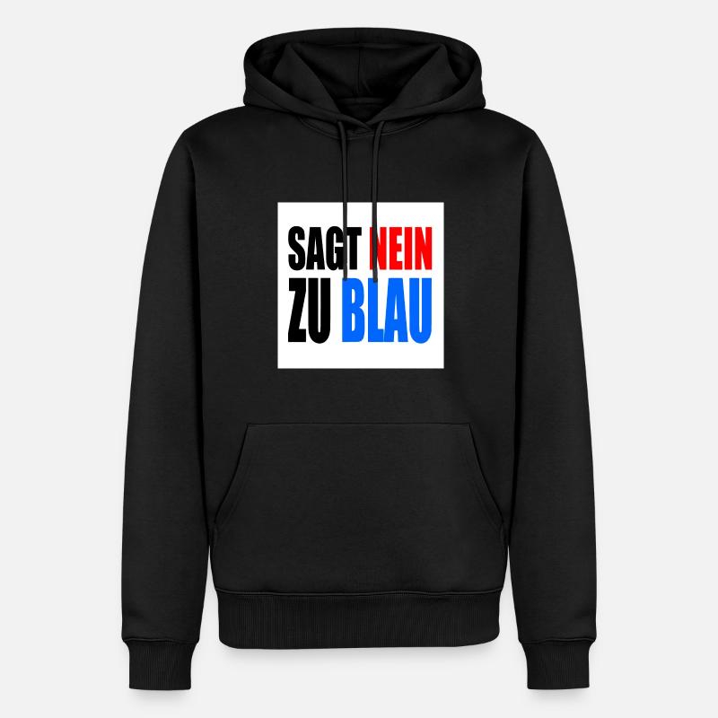 dit non au bleu - Sweat à capuche Premium bio Homme - noir