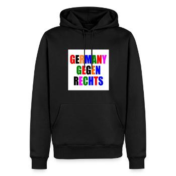 Germany gegen rechts - Männer Premium Bio Hoodie - Schwarz - Vorne - Nico (187cm)