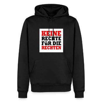 keine rechte für die rechten - Männer Premium Bio Hoodie - Schwarz - Vorne - Nico (187cm)