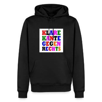 klare kante gegen rechts - Männer Premium Bio Hoodie - Schwarz - Vorne - Nico (187cm)