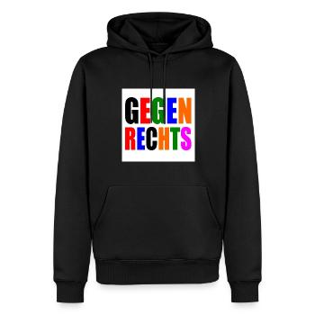 Gegen rechts - Männer Premium Bio Hoodie - Schwarz - Vorne - Nico (187cm)