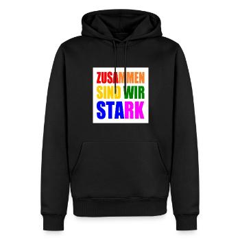 zusammen sind wir stark - Männer Premium Bio Hoodie - Schwarz - Vorne - Nico (187cm)
