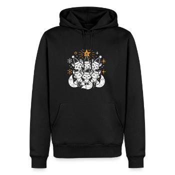 Fuchs Weihnachten Wald - Männer Premium Bio Hoodie - Schwarz - Vorne - Nico (187cm)