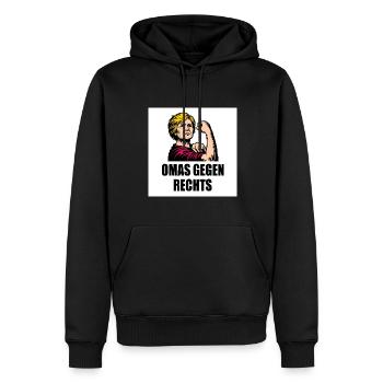 Omas gegen rechts - Männer Premium Bio Hoodie - Schwarz - Vorne - Nico (187cm)