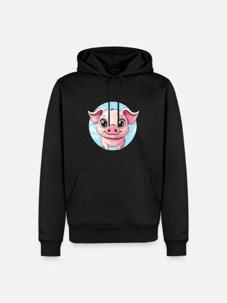 Happy Piggy - Men’s Premium Organic Hoodie - black