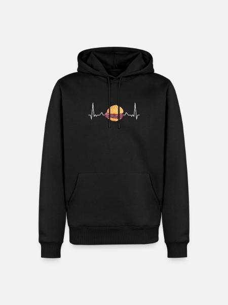 Leberkas Herzschlag Liebe Leberkäse - Männer Premium Bio Hoodie - Schwarz