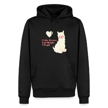 Alpaga - Sweat à capuche Premium bio Homme - noir - Devant - Nico (187cm)