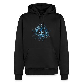 Number 65th Color Splash - Männer Premium Bio Hoodie - Schwarz - Vorne - Nico (187cm)