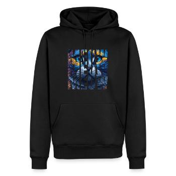 Meow Meow Meow Cat Design - Sweat à capuche Premium bio Homme - noir - Devant - Nico (187cm)