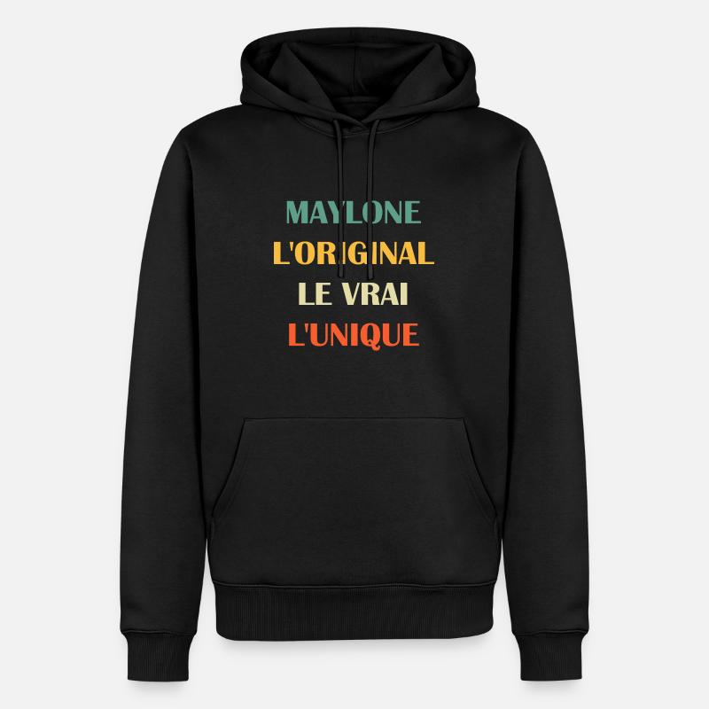 Maylone - Sweat à capuche Premium bio Homme - noir