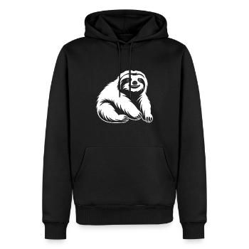 Animal humour paresseux - Sweat à capuche Premium bio Homme - noir - Devant - Nico (187cm)