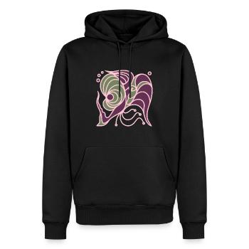 Abendchen. Zwei Engel im Licht der Harmonie. - Männer Premium Bio Hoodie - Schwarz - Vorne - Nico (187cm)