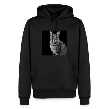 Chat blanc-noir Chat noir et blanc - Sweat à capuche Premium bio Homme - noir - Devant - Nico (187cm)