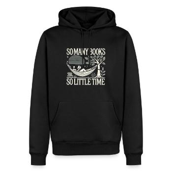 Verloren in einem Buch unter den Sternen - Männer Premium Bio Hoodie - Schwarz - Vorne - Nico (187cm)