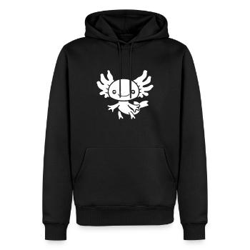 Axolotl - Männer Premium Bio Hoodie - Schwarz - Vorne - Nico (187cm)