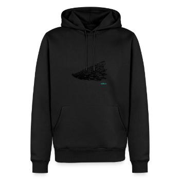 Des poissons - Sweat à capuche Premium bio Homme - noir - Devant - Nico (187cm)