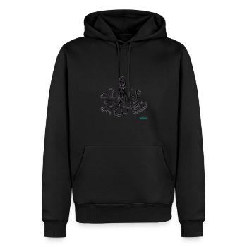 Poulpe - Sweat à capuche Premium bio Homme - noir - Devant - Nico (187cm)